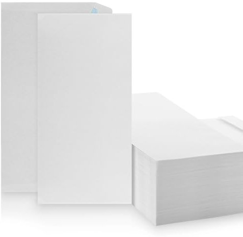 LOGIC PACK Briefumschläge DIN Lang ohne Fenster Selbstklebend - Kuvert DL Umschläge Weiß - Briefumschlag 110 x 220 mm - Briefkuvert ohne Fenster Versandtaschen - Weiss Briefhüllen (50 Stück)