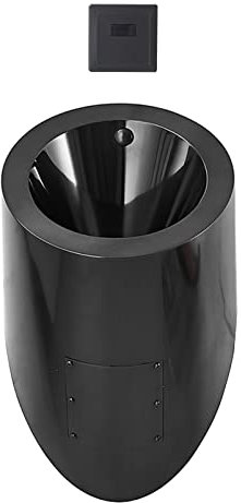 NSTVVEE Induktives Urinal aus Edelstahl, wandmontiertes Urinal mit integriertem induktivem Infrarot-Spülventil und hohem Wirkungsgrad, stehendes Toilettenurinal für Männer (schwarz)