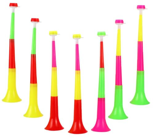 Anneome 7stücke Teiliges Tragbare Cheerleading Trompete Ausziehbare Kunststofftröte Für Sportveranstaltungen Partys Geburtstagsfeiern Und Mehr