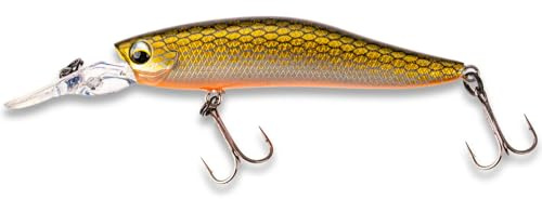 LMAB Flash Vibe 67, 80 & 98 mm - Twitchbait - Suspending & Floating, Hardbait, Wobbler Barsch, Suspender Wobbler, Zander Wobbler (Lauftiefe 1,0-2,0 m | schwebend/suspending, Golden Roach, 80 mm)