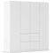 Rauch Möbel Bristol, Drehtürenschrank, Kleiderschrank, Schrank, Garderobe, 4-türig, 4 Schubladen, Farbe Weiß, Griffprofil Weiß, Push-to-Open, 181x197x54cm