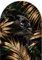 STYLER Glasbild Black Panther 70x100 cm – Elegantes Design mit goldenen Akzenten – Geheimnisvolle Ästhetik mit geschwungener Bogenform