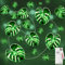 kolpop Lichterkette Blättern, 2m 20 Led Lichterkette Batterie mit Timer, Grüne Blatt Efeuranke Lichterketten, Frühling Pflanzen Dekoration für Innen und Außen Party Hawaiianische Hochzeit Strand