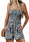 QUNERY Jumpsuit Donna Estiva Salopette Corta Pantaloni Tuta Gamba Allentata Con Tasche Boemia Casual Senza Maniche Salopette con Tasca Blu L