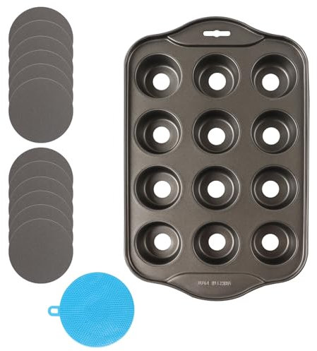 ZTVOWTO 12er Mini-Muffinform, Muffinblech aus Edelstahl, Muffinblech eignet sich zur Herstellung von Pudding, Eiermuffins und Keksen