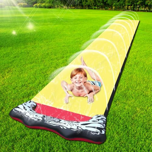 AVCXEC 480 x 70 cm, scivolo d'acqua da giardino per bambini, per esterni, giocattolo estivo per bambini, per bambini e adulti