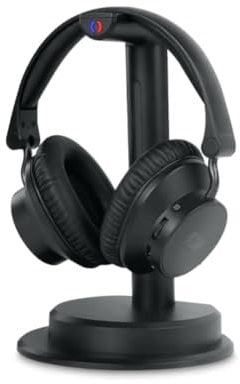 M-282 CTV - Auriculares de TV con transmisor y estación de Carga | Comodidad de Sonido inalámbrica con 20 h de autonomía, Ecualizador y Entrada óptica