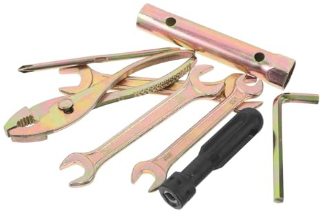UPKOCH Attrezzi Moto Compatto e Portatile Kit Chiavi Bussola e Cacciavite per Riparazioni e Manutenzione Veicoli Pinze e Presa Candela per Uso Offroad e Viaggi