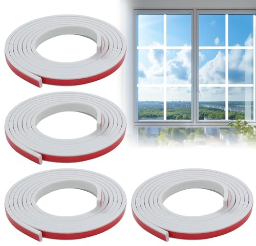 Window Trim Moulding,10m/20m White/Black Self Adhesive Glass Decorative Strip with Groove Peel and Stick Moulding Trim Flexible Window Grid Insert Kit for Windows Glass Doors (White-20m)