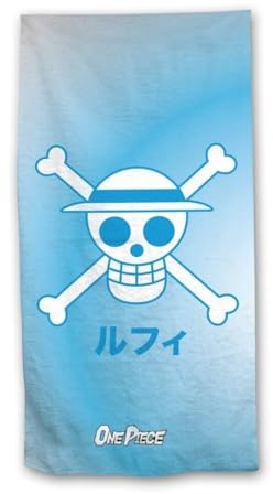 Aymax One Piece Strandtuch XL 70x140 cm – Monkey D. Ruffy Jolly Roger Badetuch aus 100% Baumwolle, Handtuch für Strand, Pool, Sauna & Urlaub