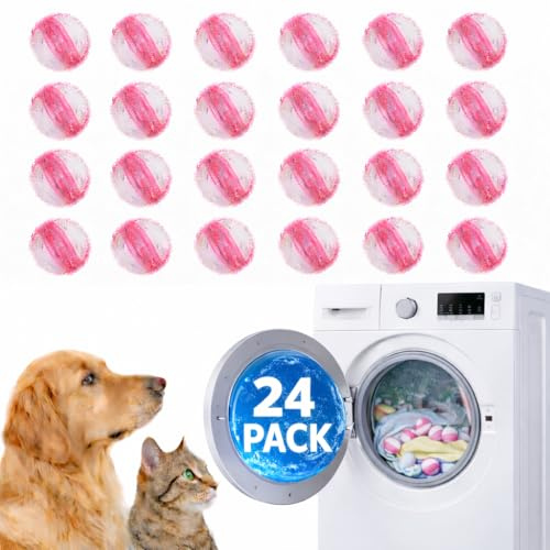 BOSVAL Bolas Atrapa Pelos para Lavadora Pack 24 | Elimina Pelos de Mascotas | Bolas Lavadora Atrapa Pelos Mascota - Pack 24 Unidades | Recoge Pelos Lavadora Mascotas | Eliminador de Pelo Lavadora