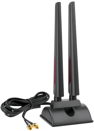 Superbat WiFi 7 PC Antenna 6dBi Tri-Band 2.4/5/6GHz with Push-On Connector | Magnetic Base Antenna for ASUS ROG Strix ASUS TUF/ROG Crosshair/Prime/ProArt Series WiFi 7 Gaming Motherboard