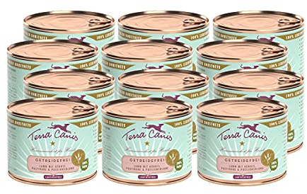 Terra Canis Lamm, Kürbis, Pastinake & Passionsblume - Getreidefreies Nassfutter, 12x200g I Premium Hundefutter in 100% Lebensmittelqualität Aller Rohstoffe I Reichhaltig, gesund & glutenfrei