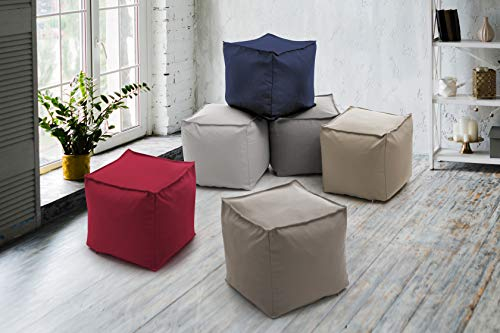 Talamo Italia - Annalaura Pouf, Multifunktionspouf, Relaxsessel aus gepolstertem Stoff, 100 % Made in Italy, 45x45h45 cm, Blau