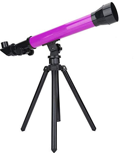 Teleskop für Kinder Astronomie Anfänger, Astronomisches Teleskop mit Stativ und 20X, 40X, 60X Okular, Space Kid's Explorer Bildungsgeschenk für Kinder Beobachten Sie den Mond- und Planetenraum(Lila)