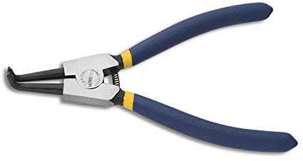 WISEPRO Circlip Pliers External Heavy Duty Snap Ring Pliers with Bent Jaw for Ring Removing and Retaining 7 Inch