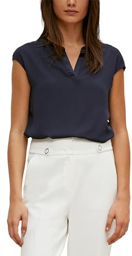 Comma Damen Blusenshirt aus Viskosemix T-Shirt