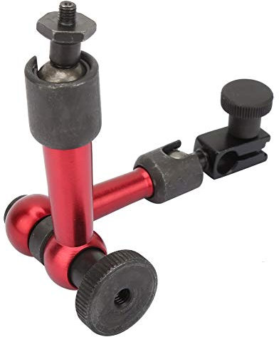 Magnetische Basis mit M5-Gewinde Einstellbarer Metallbasishalter Digitale Messuhr Testanzeige Flexibler Arm (rot)