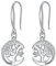Micory Boucles d'oreilles Femme Arbre de Vie, Argent Sterling 925 Boucles d'oreilles Pendantes, Cadeaux Anniversaire pour Fille Maman Petite Amie Epous