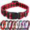 Rhea Rose Red Black Checkered Dog Collar Medium Size