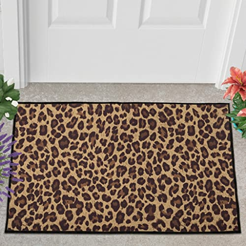 Veryday Leopard Fußmatte Türmatte Eingangsmatte Fußabtreter Fußabstreifer Türvorleger Schmutzfangmatte Sauberlaufmatte Haustürmatte für Küche White 50x80cm