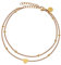 GD GOOD.designs Fußkettchen Herz Gold für Damen - Wasserfest I Mehrreihige Fußkette - Verstellbar I Filigraner Edelstahl Fußschmuck mit 18K Vergoldung