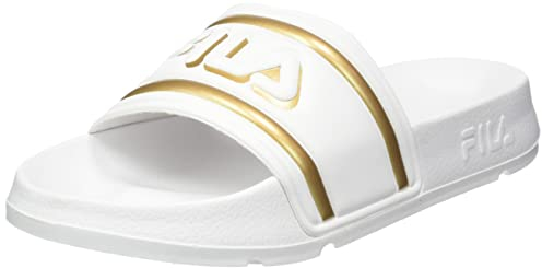 Fila Morro Bay Logo Slipper Wmn, Sandali scorrevoli Donna, White Gold, 39 EU
