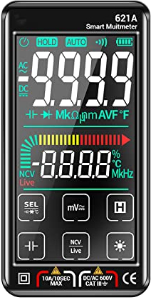 ST600Y Digital Multimeter, True Rms AC DC Multimeter Auto Range Misst Spannung Durchgang 6000 Zählungen Led Bildschirm mit Wiederstand für Elektriker (Rot)