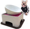 Bulldog Gamelle antidérapante pour chien et chat - Amovible - Stérile - Inclinable - Base inclinée - Blanc (céramique), 1,5 tasse (chien de taille S/M )