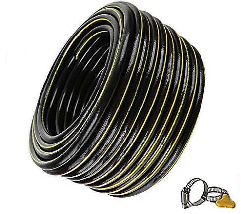 4-Punkt-Gartenschlauch Innendurchmesser 16 mm Geruchloser Gummi-PVC-Schlauch Dicker verschleißfester, auslaufsicherer und frostsicherer Trockner Zum Bewässern und Bewässern (Size : 15m)