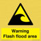 S85 WarnschildWarning Flash Flutbereich, 85 x 85 mm