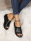 HUSHH Été Dames en Cuir Semelles Pantoufles Femmes Sexy High Talon Mules slogs Noirs Peep Toe Plateforme Mules-Black,39