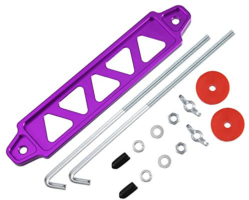 X AUTOHAUX 1 Set Car Battery Hold Down Bracket Kit with 8in J Bolts Purple