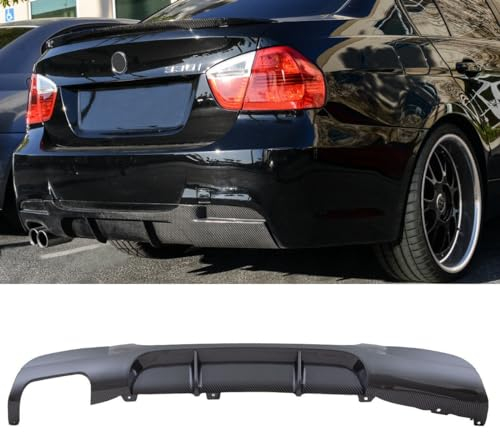 DM Autoteile 14231 Sport-Performance Diffusor Carbon Design 2-Rohr kompatibel für BMW 3er E90 E90 316-330i M-Paket 05-11