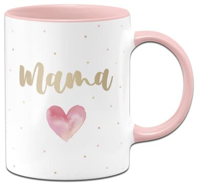 Tassenbrennerei Tasse Mama mit Herz - Kaffeetasse als Geschenk für die Allerbeste Mutter der Welt (Mama - Rosa)