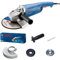 Bosch Professional Winkelschleifer GWS 2200 P (Scheiben-Ø 230mm, 2.200-W-Motor, inkl. Zweilochschlüssel, Schutzhaube, Aufnahmeflansch, Spannmutter, Zusatzhandgriff)