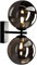 meineWunschleuchte Applique murale élégante avec interrupteur, métal noir et boules en verre fumé soufflé à la bouche