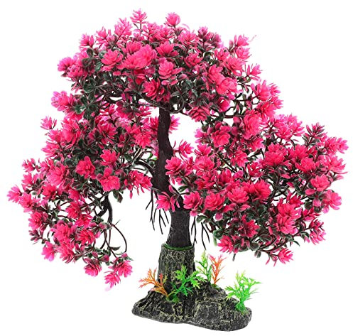 Yardwe Fish Tank Landscaping Tree Artificial Bonsai Potted Plants Artificial Decor Desktop Accessories Zen Garden Flower Resin Log Tree Branch Simulated Tree Landscape Decor Red Aircraft