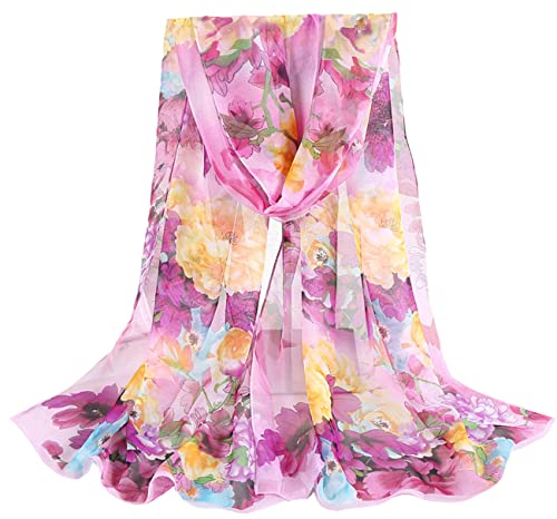 FAIRYGATE Seidenschal Damen Elegant Seiden Tuch Hochwertiger Schal für Damen Mädchen Halstuch Umschlagstuch Loop weicher Schlauchschal für Sommer Herbst und Winter A4418