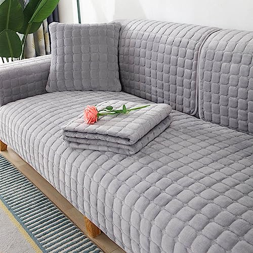 Samt Sofabezug 1 2 3 4 Sitzer Sofaschoner rutschfest L Form Sofaüberwurf, Couch Bezug Ecksofa, Sofa Überzug Couchbezug U Form,Pets Dog Sofa Überwurf Sofaschutz Überwurfdecke,G-70x70cm