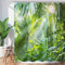 Hnmdmyi Duschvorhang Wald 180x180, Tropischer Dschungel Regenwald Grüne Palmen Baum Pflanze Natur Landschaft Szenerie Badewanne Vorhang Wasserdicht Polyester Stoff Waschbar Badevorhang mit Haken