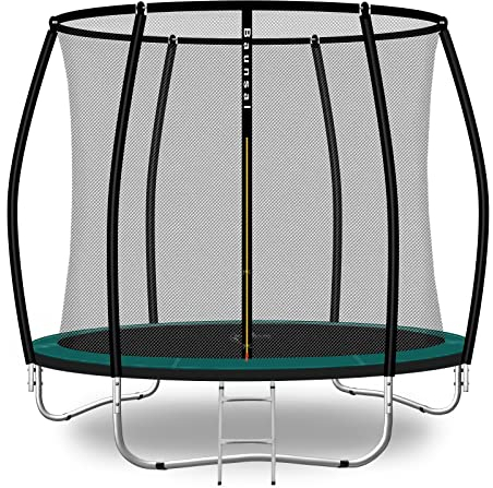 Baunsal® Trampolin Outdoor Ø 244 cm (FGIS) grün-schwarz als Komplettset Gartenspielzeug Kindertrampolin Gartentrampolin rund Garten Spielzeug für Kinder