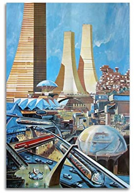 KYNA Vintage-Poster, coole Retrofuturismus-Zeichnungen, Poster, dekoratives Gemälde, Leinwand, Wandposter und Kunstbild, Druck, modernes Familien-Schlafzimmer, 30 x 45 cm