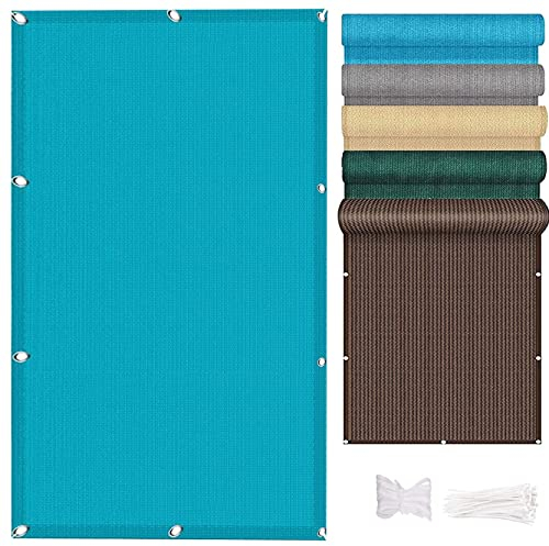 AMZYU Balkon Sichtschutz Ohne Bohren 105 x 850 cm Sichtschutzzaun Leicht Transparent Polyester mit Kabelbinder für Garten, Balkon, Blau