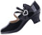EIGHT KM Scarpe Mary Jane con Tacco Alto da Ragazza Principessa per Matrimonio e Festa EKM7035 in Pelle Lucida Cuore Perla Fiocco Nero Misura EU 32