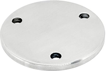 PRIOstahl Ankerplatte Ronde Platte Bodenplatte Flansch mit 3-Loch Bohrung x 1 Stück Größe: 85 mm x 6 mm Befestigung für Rohre zum Schweißen Handlauf Geländerbau Rostfrei aus Edelstahl V2A