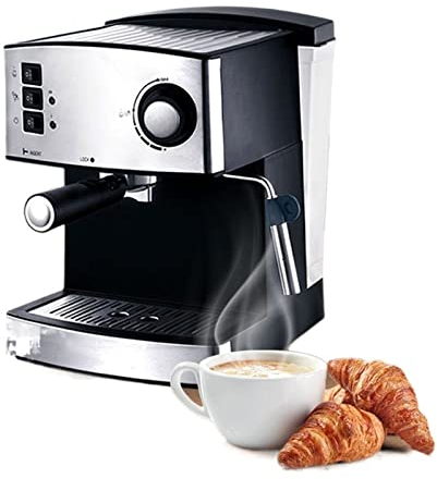 TEmkin Cafetière Cafetière 2 en 1 Machine à café Expresso Machines à Mousse de Lait 3 interrupteurs Automatique Petite Maison Commerciale Garder au Chaud Machine à café à Vapeur