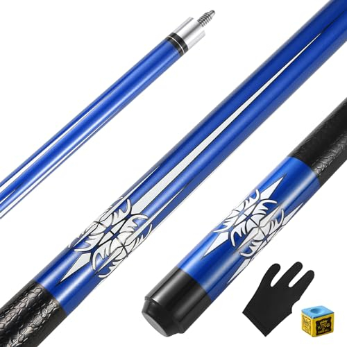 ASMPCUE Taco de Billar de 58 Pulgadas, 13 mm, Punta de Billar, para Jugadores de Billar Profesionales, Palos de 1/2 para Billar, Mesa de Billar, Deportes, Bar, Piscina, Palos para Hombres y Mujeres