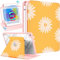 SurgeCraft for iPad Mini 4/5 Case, 360 Degree Rotating Stand with Pencil Holder for Women Cute Girls Folio Cover Flower Yellow Flora for iPad Mini 4th/5th Generation Cases 7.9 Inch