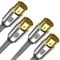 EMK Premium 5-Pin MIDI Cable (2 PCS, 2Ft/0.6M) - Nylon Braided Durable MIDI to MIDI Cord for Keyboard, Synthesizer, Guitar Pedal, Sampler, Audio Interface, Mixer - Gold-Plated Connectors
